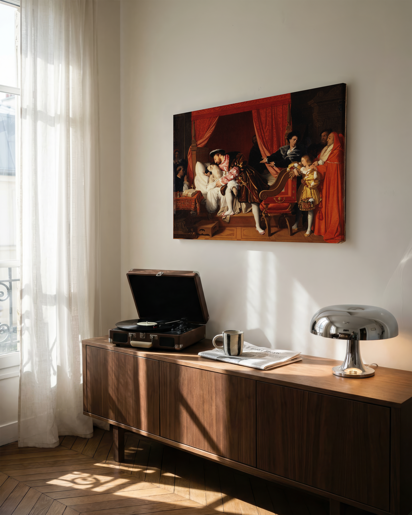 Reproduction du tableau "François Ier reçoit les derniers soupirs de Léonard de Vinci" de Jean-Auguste-Dominique Ingres — impression d'art Melanchromia