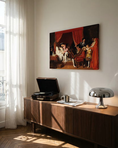 Reproduction du tableau "François Ier reçoit les derniers soupirs de Léonard de Vinci" de Jean-Auguste-Dominique Ingres — impression d'art Melanchromia
