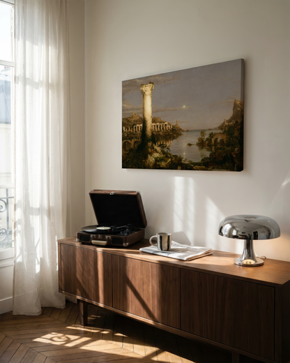 Reproduction du tableau "Le Cours de l'Empire : La Désolation" de Thomas Cole — impression d'art Melanchromia