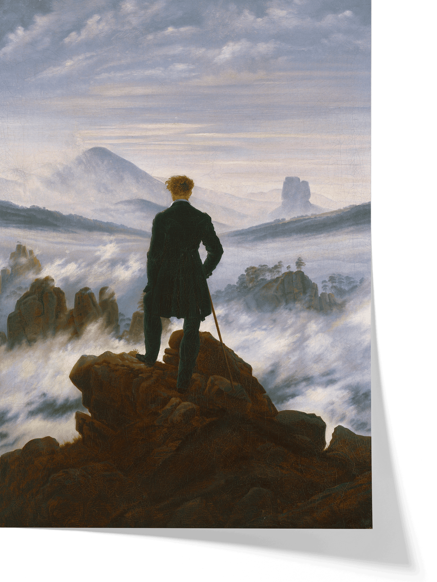 Reproduction du tableau "Le Voyageur contemplant une mer de nuages" de Caspar David Friedrich — impression d'art Melanchromia