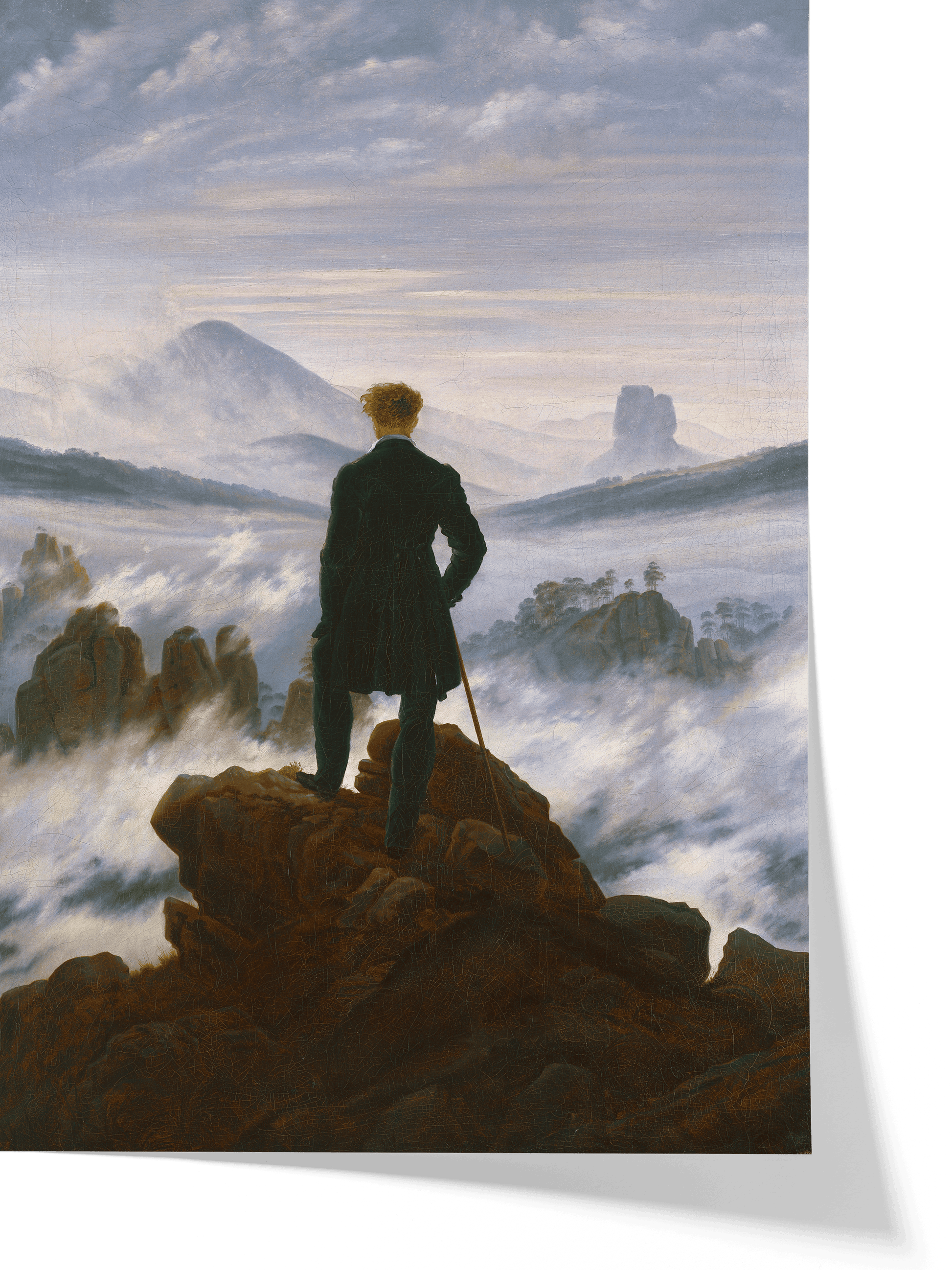 Reproduction du tableau "Le Voyageur contemplant une mer de nuages" de Caspar David Friedrich — impression d'art Melanchromia