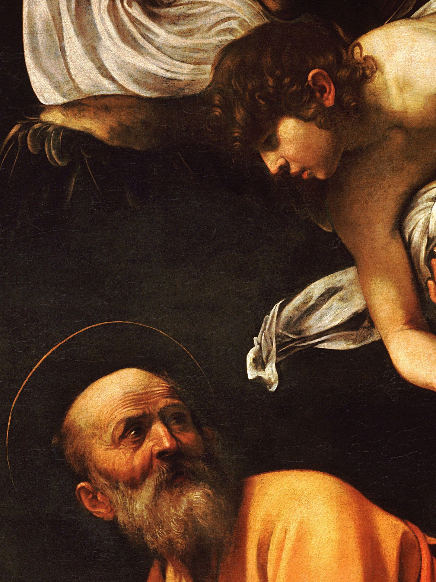 Reproduction du tableau "Saint Matthieu et l'Ange" de Le Caravage — impression d'art Melanchromia