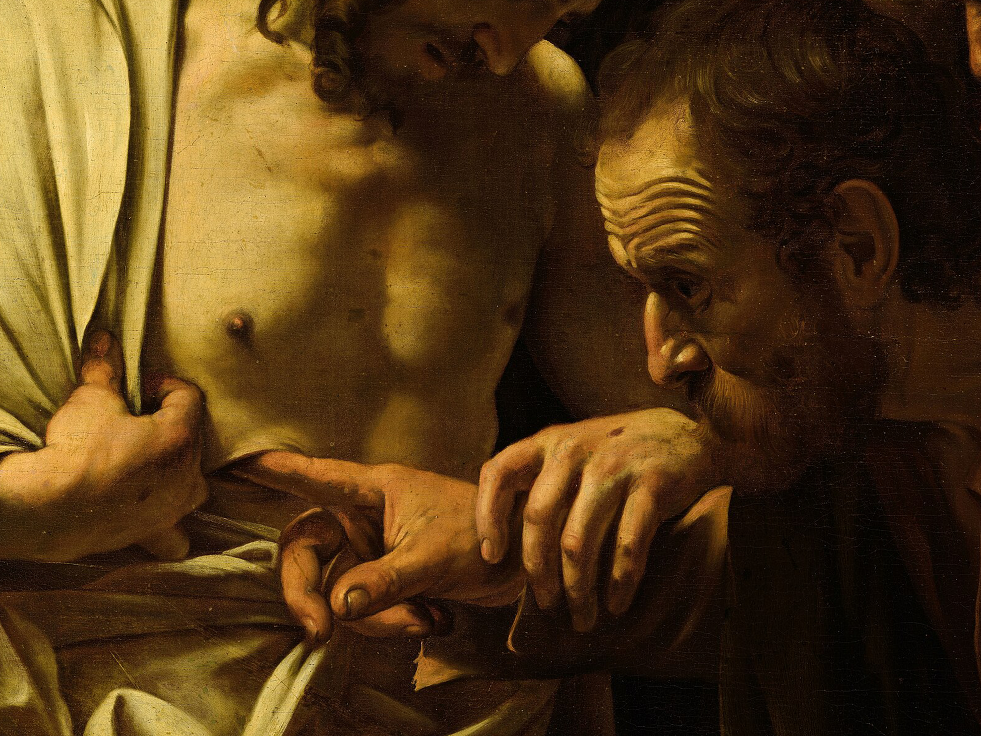 Reproduction du tableau "L'Incrédulité de saint Thomas" de Caravage — impression d'art Melanchromia
