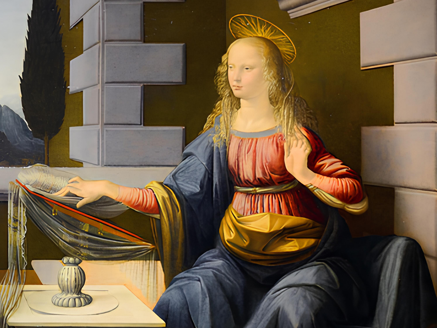 Reproduction du tableau "L'Annonciation" de Léonard de Vinci — impression d'art Melanchromia