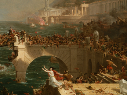 Reproduction du tableau "Le Cours de l'Empire : La Destruction" de Thomas Cole — impression d'art Melanchromia