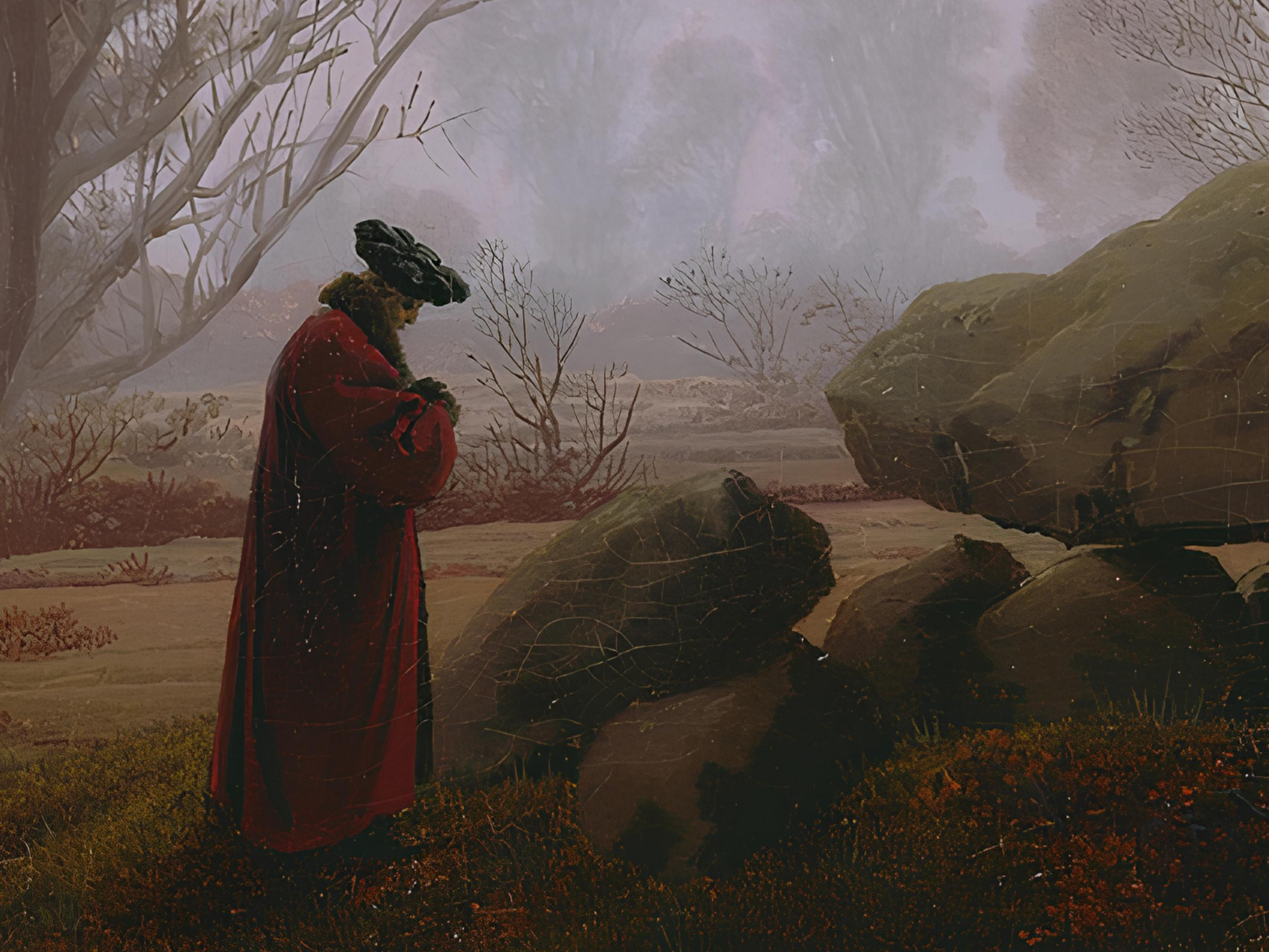 Reproduction du tableau "Promenade au Crépuscule" de Caspar David Friedrich — impression d'art Melanchromia